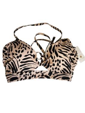 Shade & Shore Bikini Swimsuit Top Sz 36C Leopard Print NWT Beach Summer Sexy